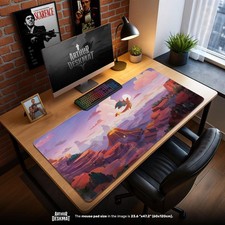 Charizard Mouse Pad Fire Type Volcano Gaming Desk Mat, Kanto Pok mon Art