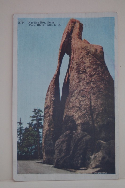 Needles Eye State Park, Black Hills, S. Oak. 1946 Postcard