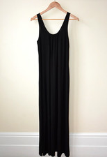 EX NEXT BLACK SCOOP NECKLINE SLEEVELESS STRETCH JERSEY MAXI DRESS SIZE 12-14-20