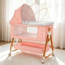 Baby Bassinet Sleeper, 6 Height Adjustable Baby Crib for Baby