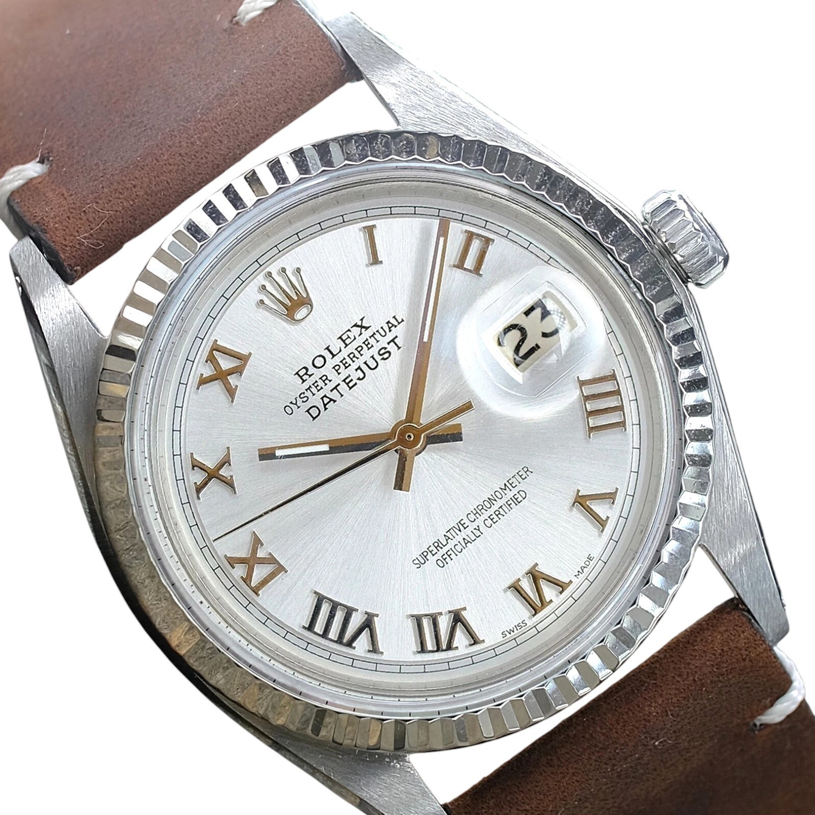 Rolex Datejust Stainless Steel Silver Roman