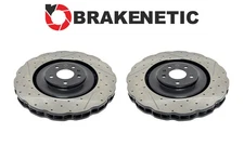 FRONT BRAKENETIC Premium Wave Drilled Slotted Brake Rotors BWP33146.DS