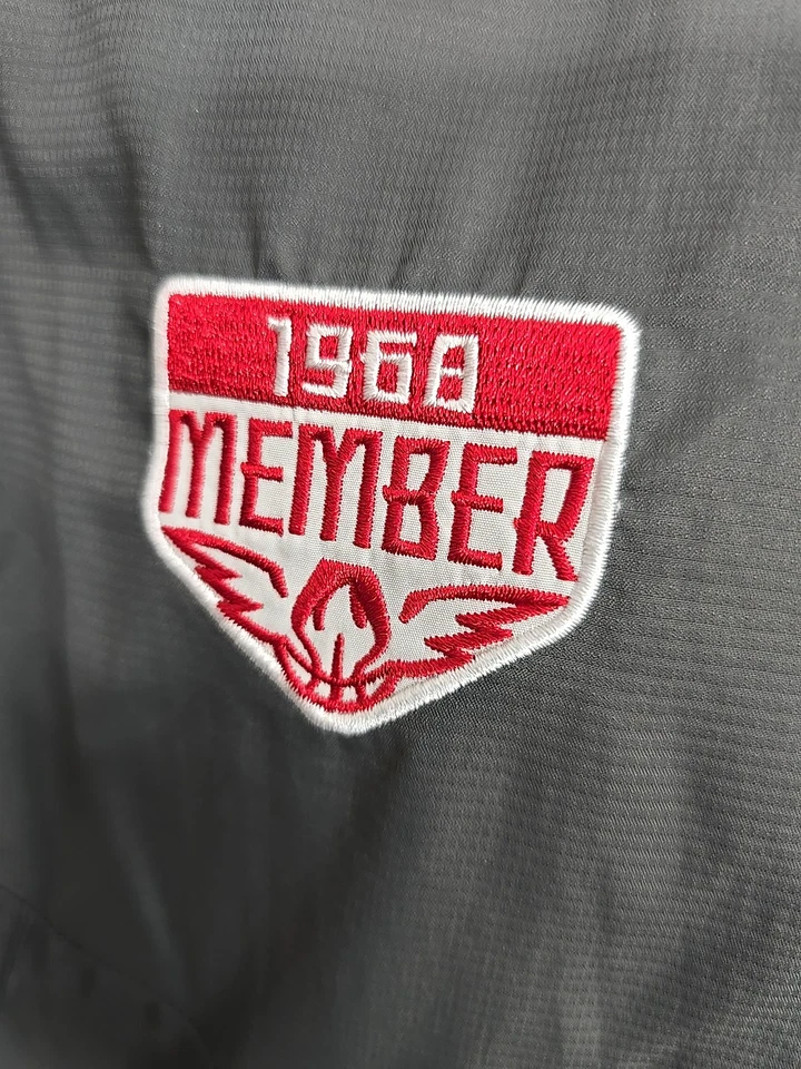 Atlanta Hawks Mens Large Gray Red Neon Green Fullzip Jacket - Image 3 of 4