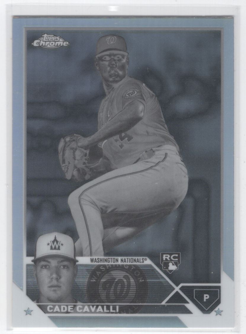 #61 2023 Topps Chrome NEGATIVE REFRACTOR Cade Cavalli RC Washington Nationals