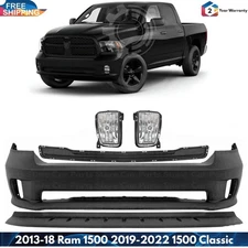 Front Bumper Cover Kit For 2013-18 Ram 1500 2019-2022 1500 Classic