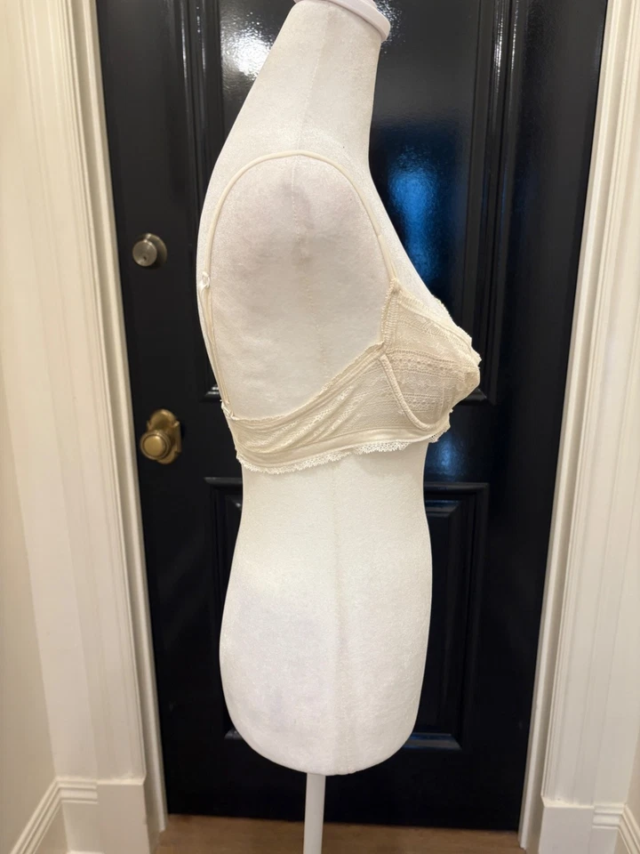 Sutiã La Perla Balonette Push Up Demi Underwire Tamanho 36B Marfim Creme Renda - Imagem 3 de 4