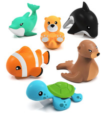Tub Works  Marine  Mold Free Bath Toys, 6 Pack  Sealed, No Hole Bath Toys