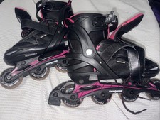 Mongoose Girls MG-078G-L Black  Pink Roller Skates Size 5-8 /4 Wheels