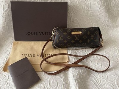 Authentic Louis Vuitton Eva Monogram Shoulder Bag Handbag Brown