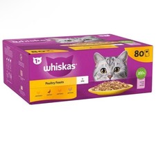 Whiskas Pouches 1+ Poultry Jelly 80 x 85g Cat Food Pouches 4.12 per kilo