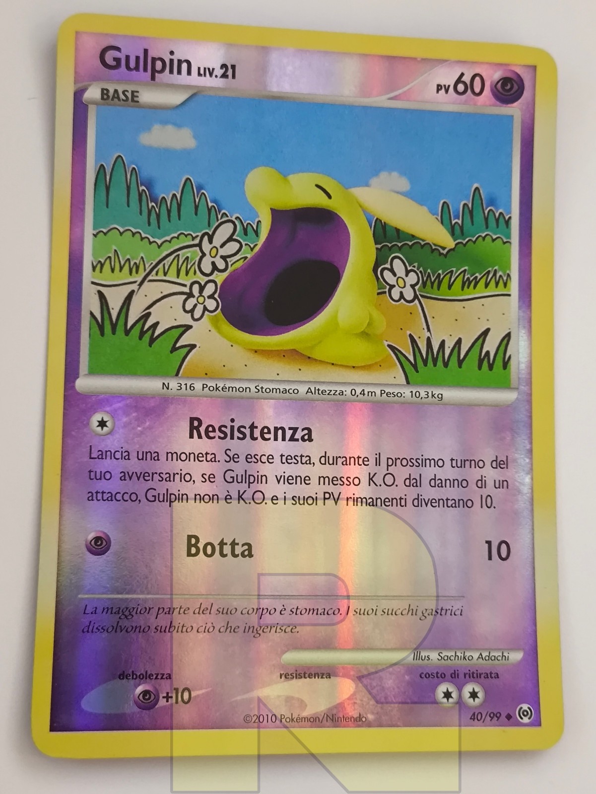 Gulpin Lv.40 ® Arceus 40/99 ® Reverse Holo Foil ® Pokemon ® Italian EX