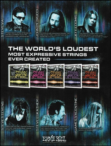 Jeff Loomis Steve Vai Stevens Lukather John Petrucci Ernie Ball Saiten Werbedruck