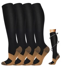 3 Pairs Men's Diabetic Over The Calf - Knee High Compression Socks Edema Socks