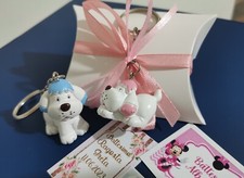 Bomboniere portachiavi Cagnolino nascita bambina compleanno bambino battesimo