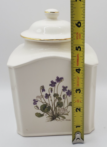 Vintage Mason's Ironstone Tea Jar Canister Made In England Purple Flowers - Picture 11 of 11