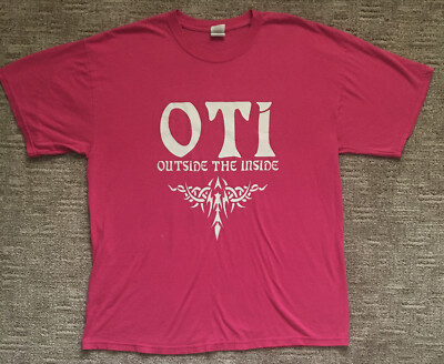 Vintage OTI Outside The Inside Vtg Band T Shirt Pink Logo Size XL