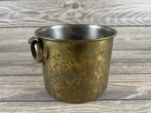 Mini Brass Bucket Planter Pot 4 1/4" - Picture 2 of 5