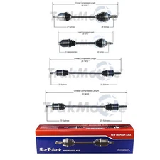 SurTrack Set of Front & Rear CV Axle Shafts KIT For Honda Element 2003-2011