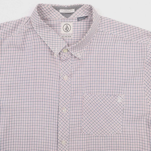 Volcom Shirt Mens Large Red Black Check Plaid Corpo Class Button Down Classic - Picture 2 of 13