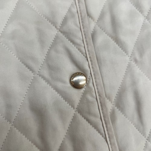Burberry Brit Diamond Quilted Jacket Womens S Tan Nova Check Lined Snap Front - Picture 6 of 19