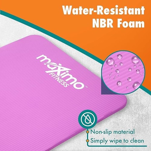 YOGA MAT FITNESS MAXIMO 12mm 60 x 183cm EXERCISE STRETCHING GYM NON SLIP - Picture 7 of 8