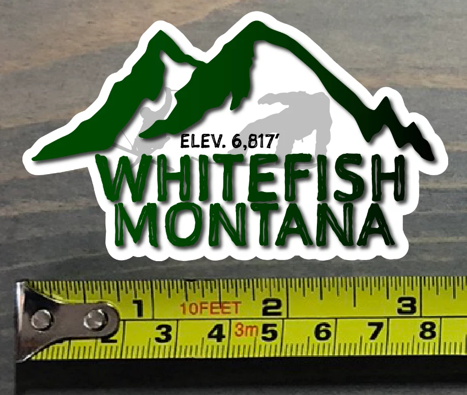 Whitefish Montana Sticker Decal 3.25" Mountain Ski Snowboard Big Sky Bridger PO
