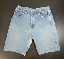 VTG Chic Women's High Waist USA Made Light Wash Denim Jean Shorts 90s Size 18