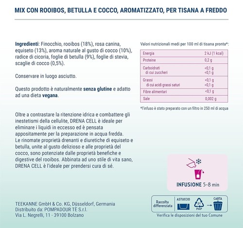Pompadour, Tisana Fredda Drena Cell, 54 Filtri (3 Confezioni da 18 Filtri) - Picture 8 of 15