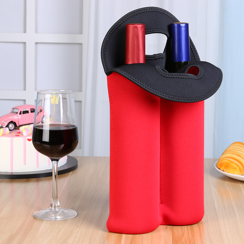 Neoprene Wine Bottle Cooler Double Bottle Protective Sleeve Holder (Red) eBay