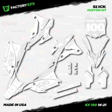 Whiteout Slick Racing Graphics Kit fits Kawasaki Kx100 14-21 Plates Kx 100 decal