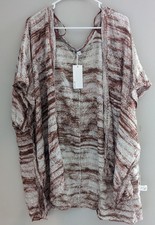 Btfl-life New Nordstrom Metallic Kimono Women's One Size Brown Gold Pink Sheer