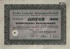 Grube Leopold AG 1933 Bitterfeld Holzwei&szlig;ig Goitzsche EXPO 100 RM Sachsen Anhalt