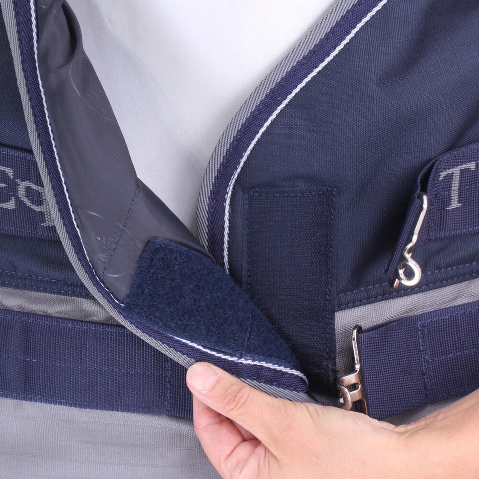 Equi-Théme Tyrex 600 D 300g - marineblau/grau - Weidedecke - Bild 4 von 4