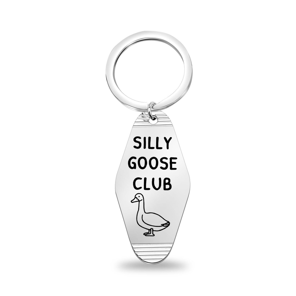 Silly Goose Club Motel Keychain Funny Dad Goose Charm Coworker
