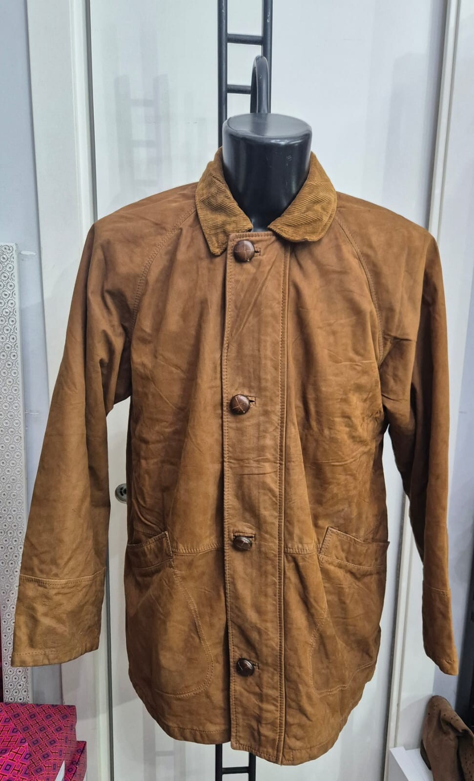 Generic Used Leather Jacket Men Size 48 Brown LLR06