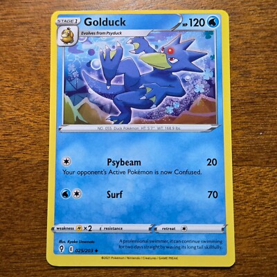 do miscut pokemon cards have value ERROR CARD* - Golduck 025/203 Evolving Skies - Black Dot Miscut - Pokémon  LP