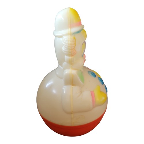 Vintage Sanitoy 1977 Celluloid Plastic Roly Poly Clown Chime Toy 7.5 Inches - Picture 4 of 8