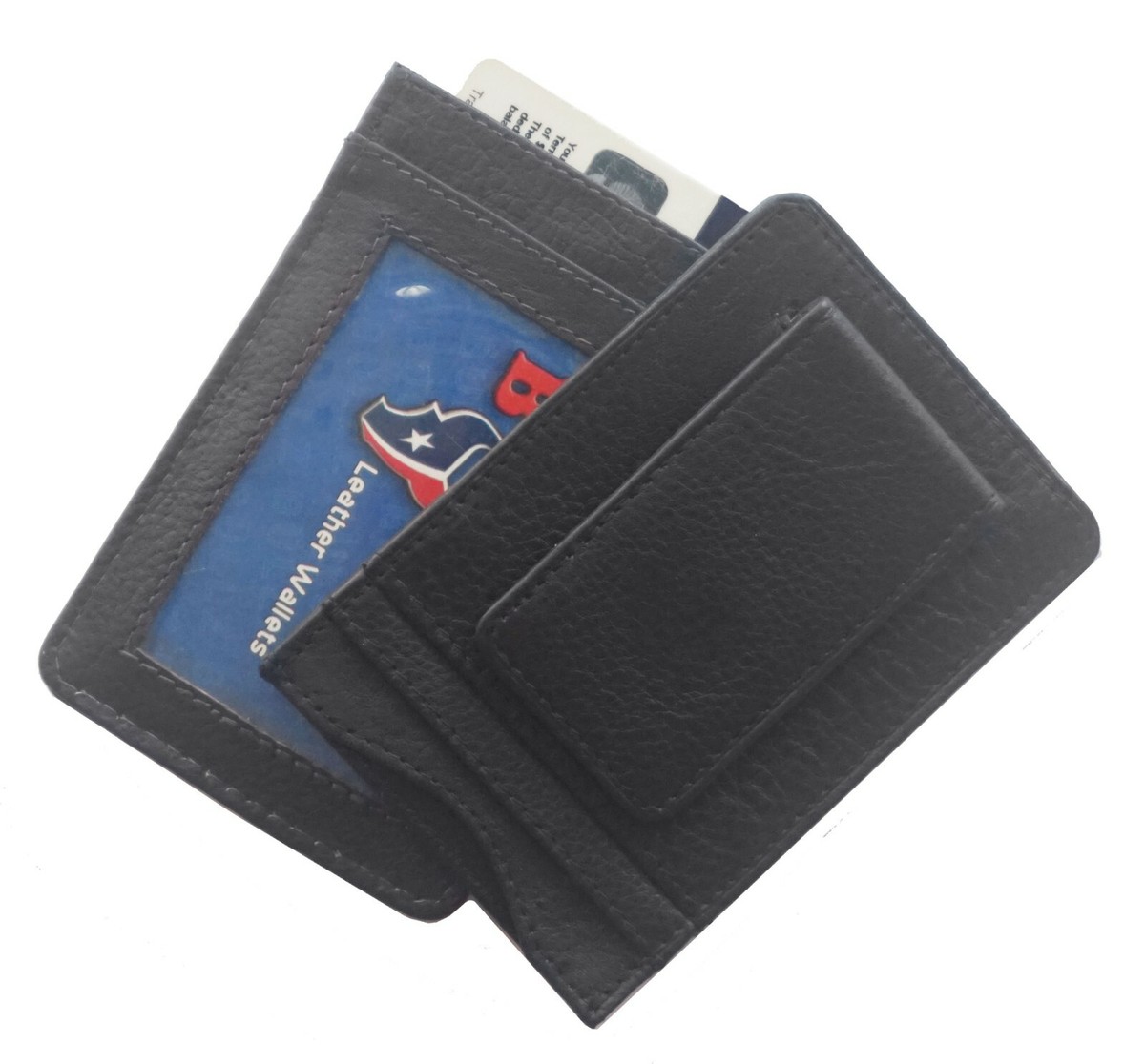 New Fashion Small Men's Leather Money Clip Wallet With Coin Pocket Card Slot Cash Holder Male Bag Magnet Hasp Mini Purse For Man - 1524