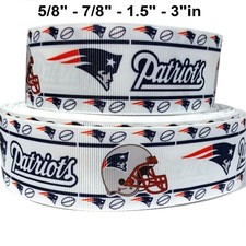 GROSGRAIN RIBBON 5/8", 7/8", 1.5", 3" SPORTS TEAM S1 FOOTBALL Printed