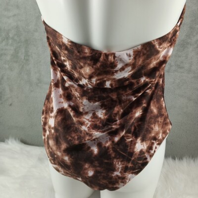 brown tie dye bathing suit