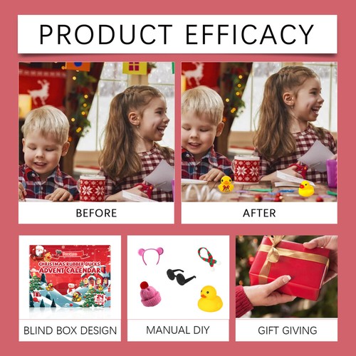 2025 Advent Calendar Kids Rubber Hristmas Countdown Calendar 24pcs Bath Toys - Picture 7 of 13
