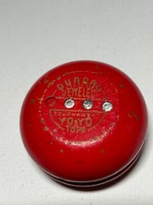 VTG Original 50s RED Wooden Duncan Jeweled Tops Tournament YO-YO NO STRING 