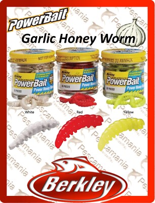 Berkley Powerbait Honig Worm 2,5cm Garlic Motten Aromatisiert Forelle