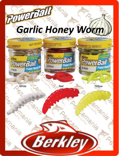 Berkley PowerBait® Honey Worm 2,5cm GARLIC camole aromatizzate trota - Imagen 1 de 1