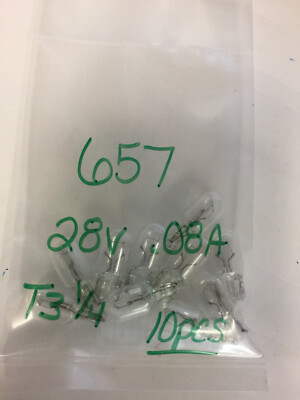 657 MINIATURE LAMP 28V .08A  T 3 1/4  10PCS