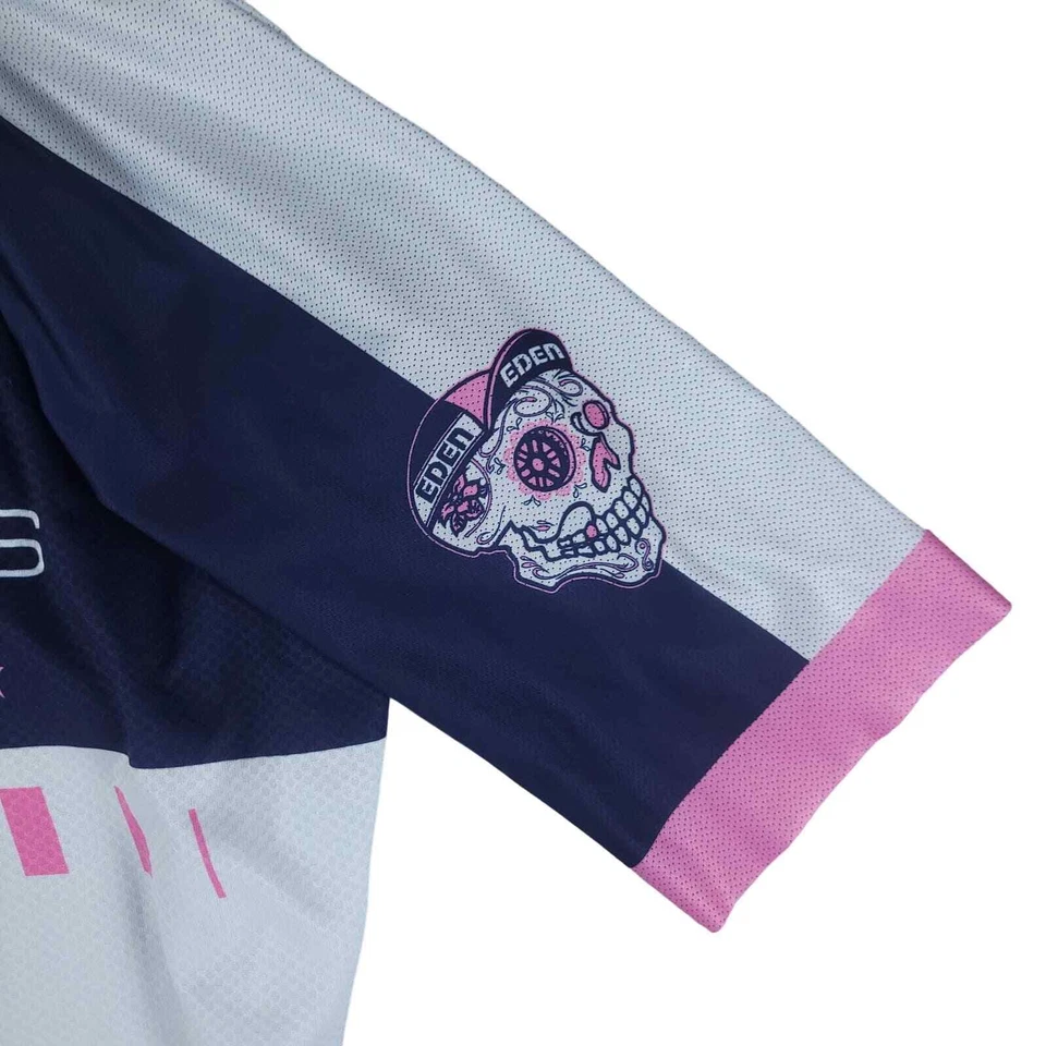 Camiseta de ciclismo Giordana para mujer L Eden Cycles Italia hecha a mano blanca rosa Foto 3 de 4