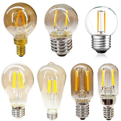 G40 A60 T22 Vintage Retro LED Filament Glühbirne Glaslampe 12V 24V 1W 6W E27 E14