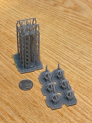 Z Scale Gondola untrimmed Ski lift Tower model rail road Set