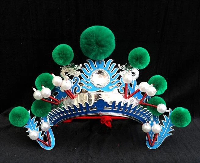 Chinese Opera Hat for Adults Villous Ball Drama Headdress Funny Festival Party - Image 3 of 4