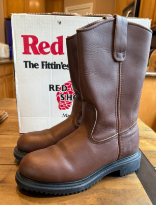 NOS Red Wing Pecos 2231 11-INCH SAFETY TOE PULL-ON BOOTS Brown